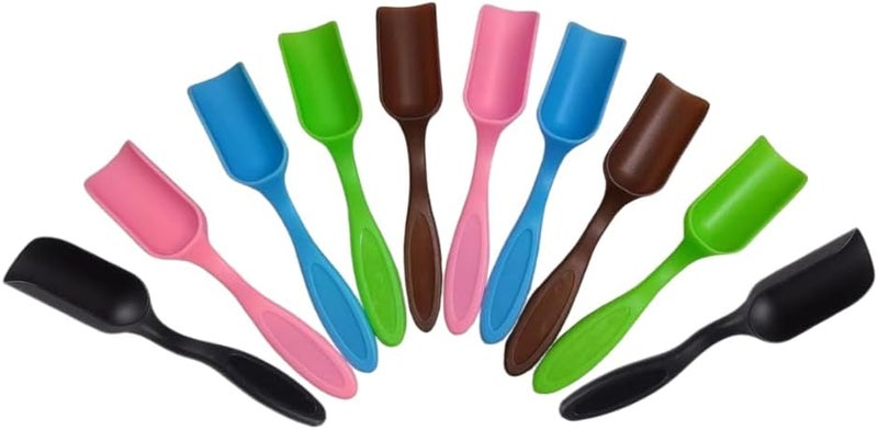 NINGDAN 10Pcs Mini Shovel,Plastic Mini Gardening Shovel Spoons Soil Scoops,Cultivation Digging Transplanting Tools for Succulents Potted Flowers,Milk Powder/Coffee Beans Scoops (5 Colors) - Image 1